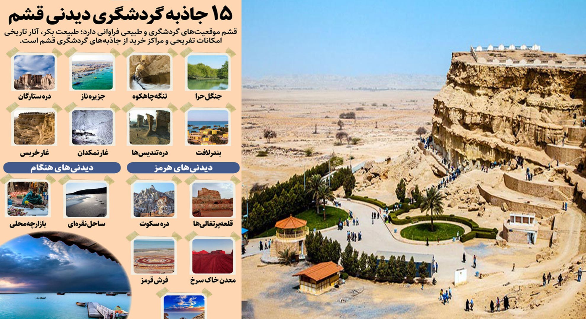 جاذبه های گردشگری در تور قشم