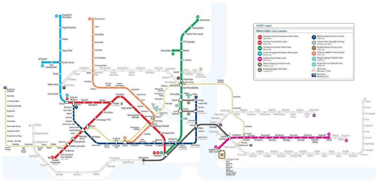 نقشه مترو استانبول